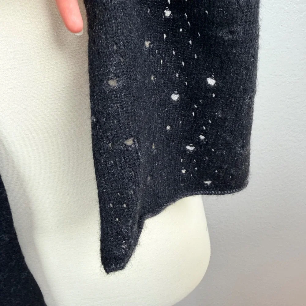 Eileen Fisher 100% Cashmere Pointelle Knit Rectangle Slim Scarf 69